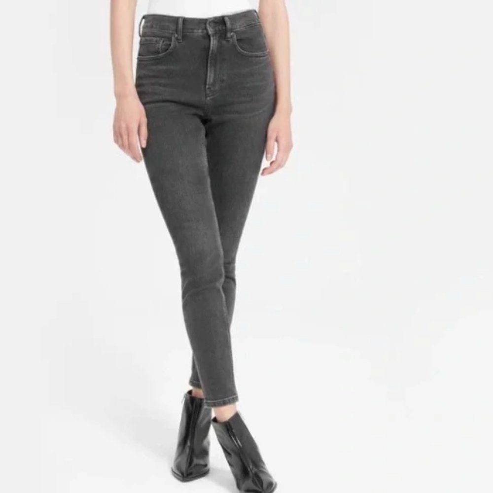 Everlane The High-Rise Skinny Jean Washed Black sz 33 Regular